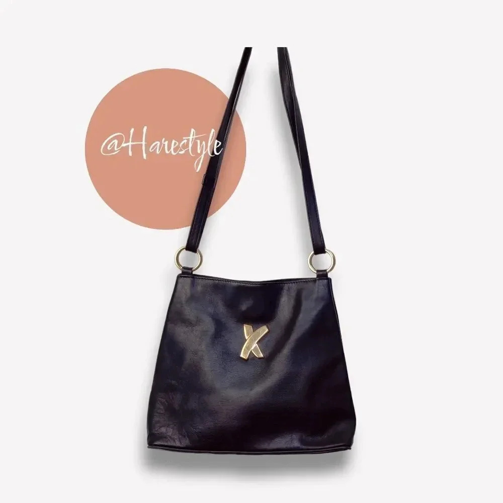 Paloma Picasso vintage black leather shoulder bag - Picture 13 of 16